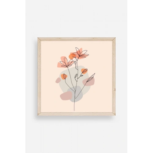 Çiçek Ahşap Çerçeveli Tablo 23 x 23