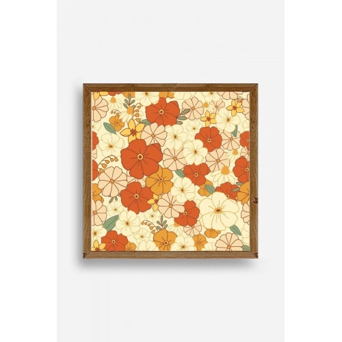 Çiçek Ahşap Çerçeveli Tablo 23 x 23