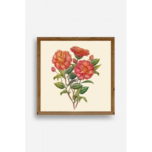 Çiçek Ahşap Çerçeveli Tablo 23 x 23