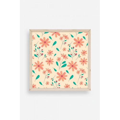 Çiçek Ahşap Çerçeveli Tablo 23 x 23