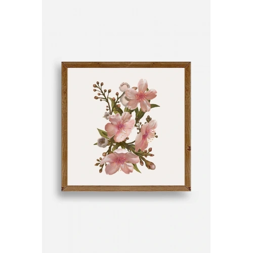 Çiçek Ahşap Çerçeveli Tablo 23 x 23