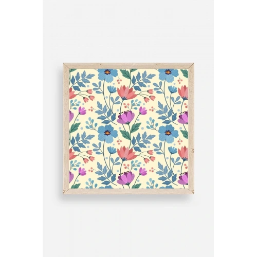 Çiçek Ahşap Çerçeveli Tablo 23 x 23
