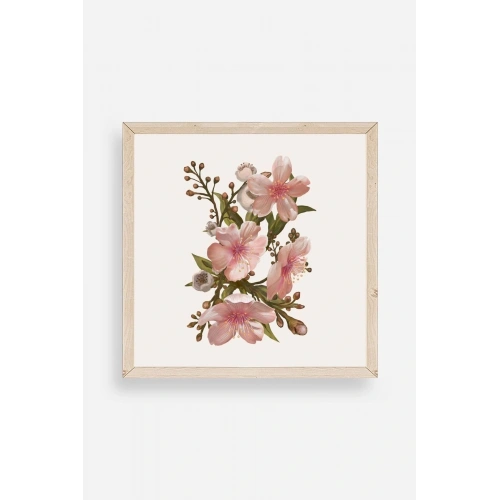 Çiçek Ahşap Çerçeveli Tablo 23 x 23