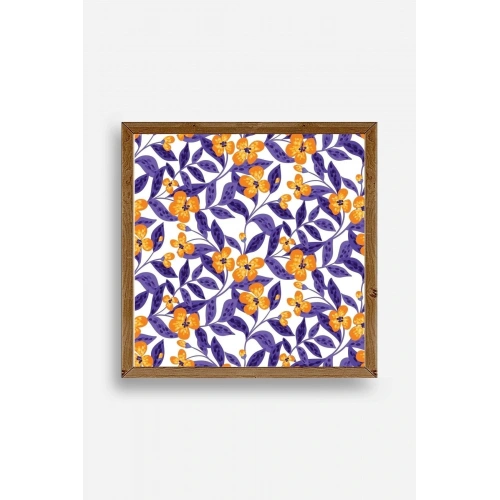 Çiçek Ahşap Çerçeveli Tablo 23 x 23