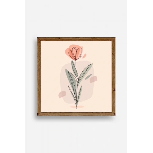 Çiçek Ahşap Çerçeveli Tablo 23 x 23