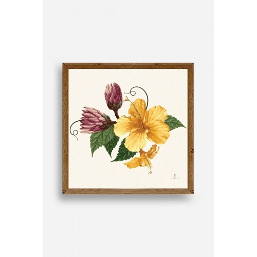 Çiçek Ahşap Çerçeveli Tablo 23 x 23