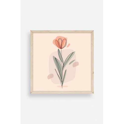 Çiçek Ahşap Çerçeveli Tablo 23 x 23