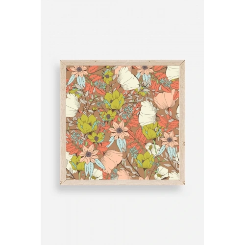 Çiçek Ahşap Çerçeveli Tablo 23 x 23