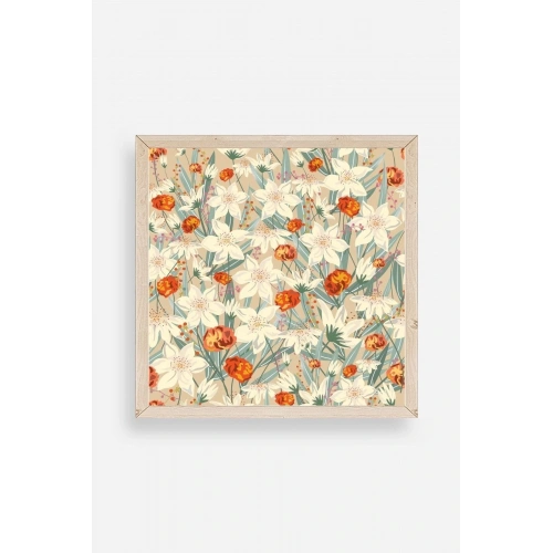 Çiçek Ahşap Çerçeveli Tablo 23 x 23