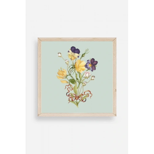 Çiçek Ahşap Çerçeveli Tablo 23 x 23