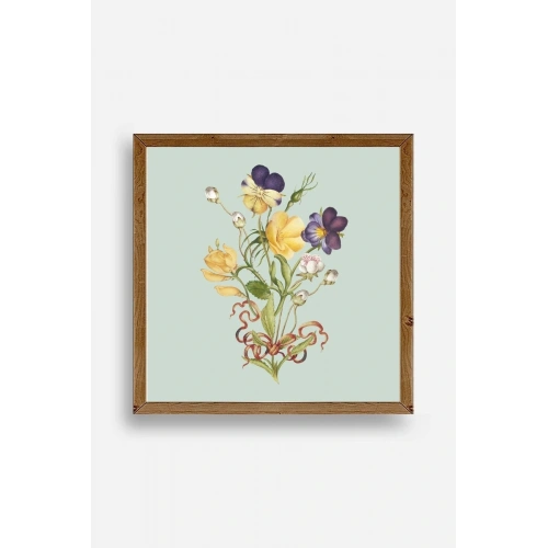 Çiçek Ahşap Çerçeveli Tablo 23 x 23