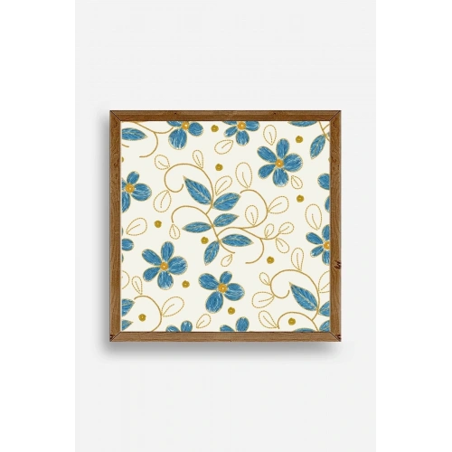 Çiçek Ahşap Çerçeveli Tablo 23 x 23
