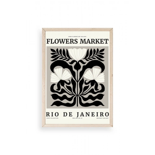 Çiçek Ahşap Çerçeveli Tablo 23 x 30