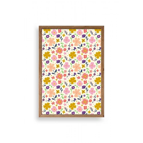 Çiçek Ahşap Çerçeveli Tablo 23 x 30