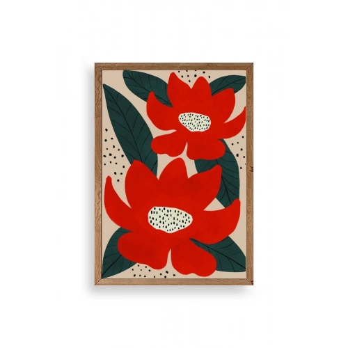 Çiçek Ahşap Çerçeveli Tablo 23 x 30