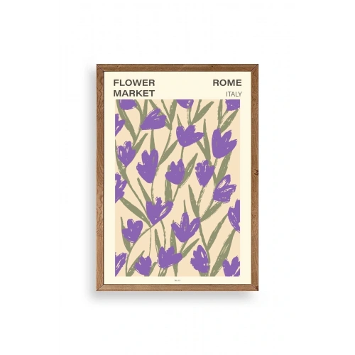 Çiçek Ahşap Çerçeveli Tablo 23 x 30