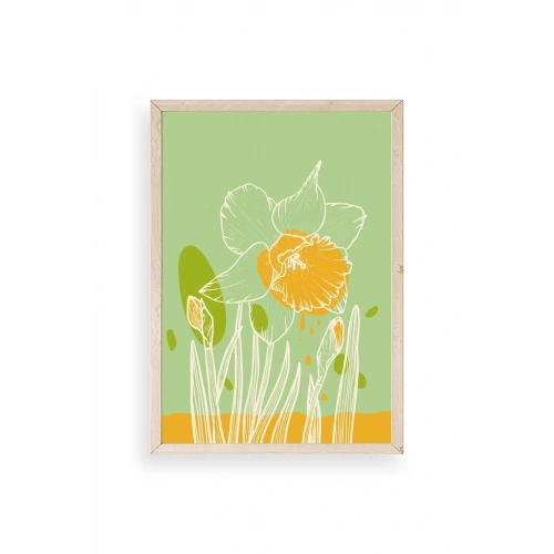 Çiçek Ahşap Çerçeveli Tablo 23 x 30