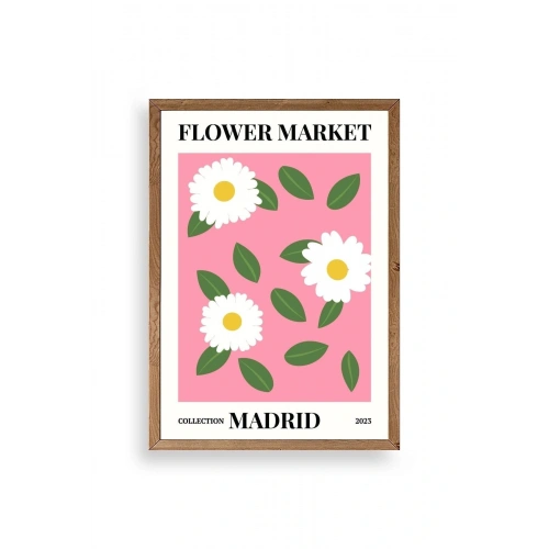 Çiçek Ahşap Çerçeveli Tablo 23 x 30