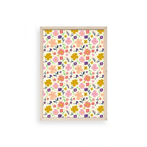 Çiçek Ahşap Çerçeveli Tablo 23 x 30