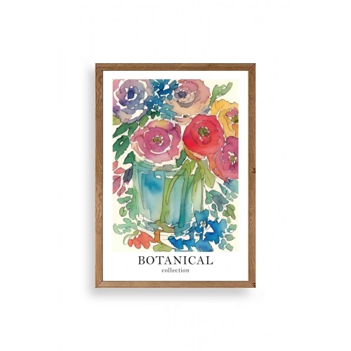 Çiçek Ahşap Çerçeveli Tablo 23 x 30