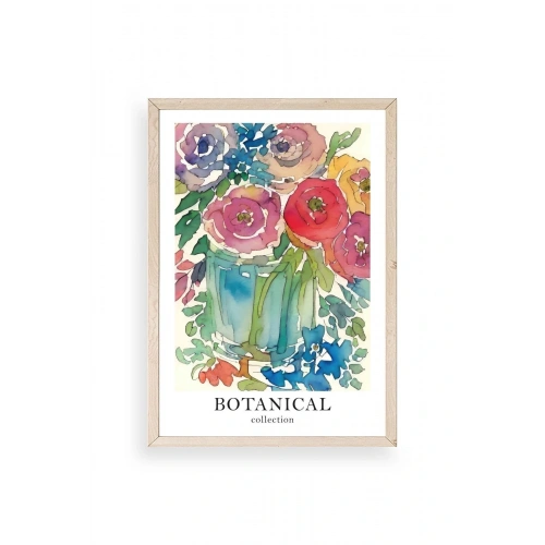 Çiçek Ahşap Çerçeveli Tablo 23 x 30