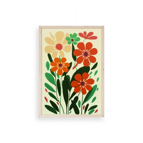 Çiçek Ahşap Çerçeveli Tablo 23 x 30