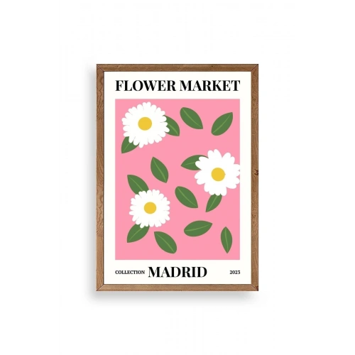 Çiçek Ahşap Çerçeveli Tablo 30 x 42