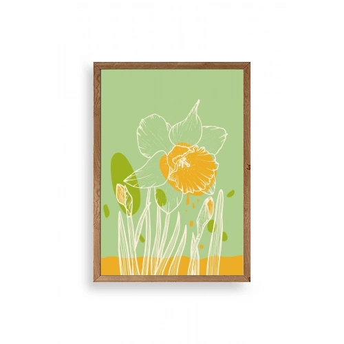 Çiçek Ahşap Çerçeveli Tablo 30 x 42