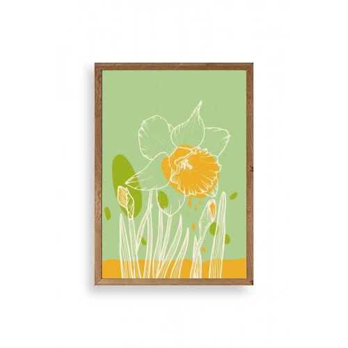 Çiçek Ahşap Çerçeveli Tablo 30 x 42