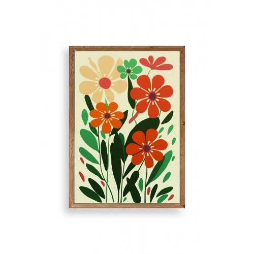 Çiçek Ahşap Çerçeveli Tablo 30 x 42