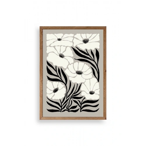 Çiçek Ahşap Çerçeveli Tablo 30 x 42