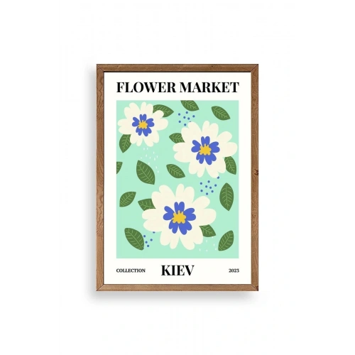 Çiçek Ahşap Çerçeveli Tablo 30 x 42