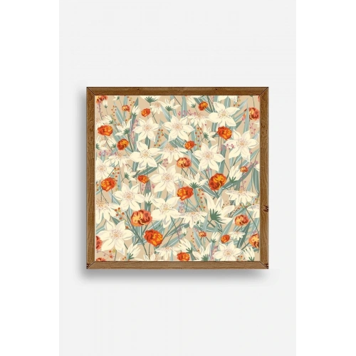 Çiçek Ahşap Çerçeveli Tablo 42 x 42