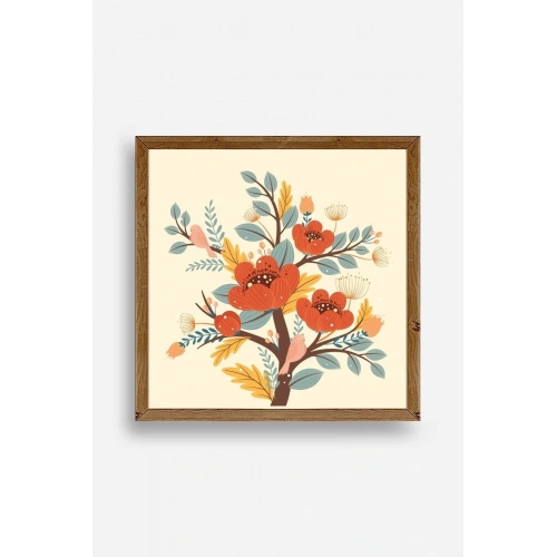 Çiçek Ahşap Çerçeveli Tablo 42 x 42