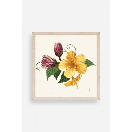 Çiçek Ahşap Çerçeveli Tablo 42 x 42