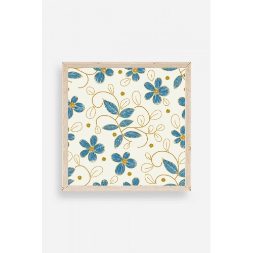 Çiçek Ahşap Çerçeveli Tablo 42 x 42