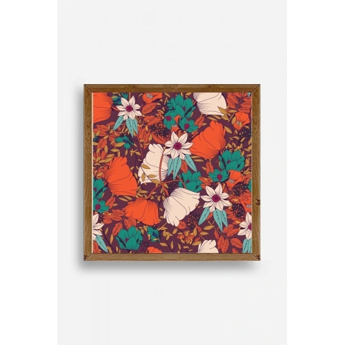Çiçek Ahşap Çerçeveli Tablo 42 x 42