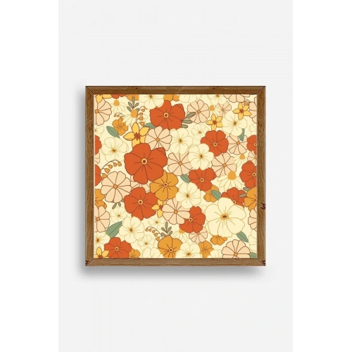 Çiçek Ahşap Çerçeveli Tablo 42 x 42