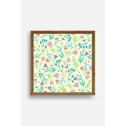 Çiçek Ahşap Çerçeveli Tablo 50 x 50