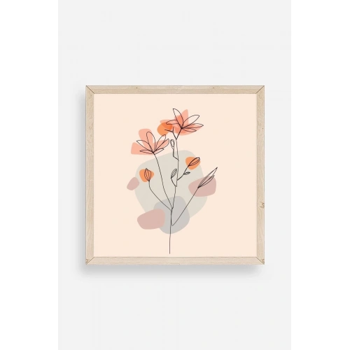 Çiçek Ahşap Çerçeveli Tablo 50 x 50