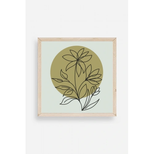 Çiçek Ahşap Çerçeveli Tablo 50 x 50