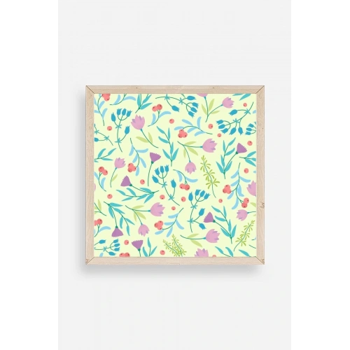 Çiçek Ahşap Çerçeveli Tablo 50 x 50