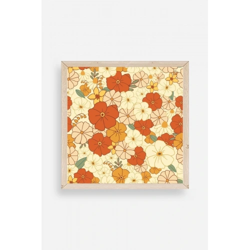 Çiçek Ahşap Çerçeveli Tablo 50 x 50