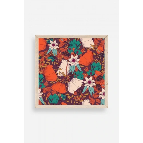 Çiçek Ahşap Çerçeveli Tablo 50 x 50