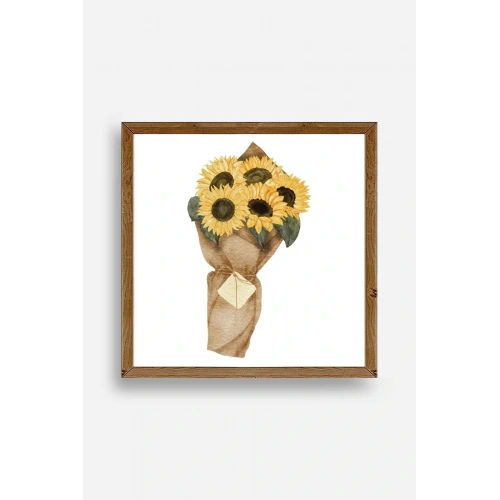 Çiçek Ahşap Çerçeveli Tablo 50 x 50