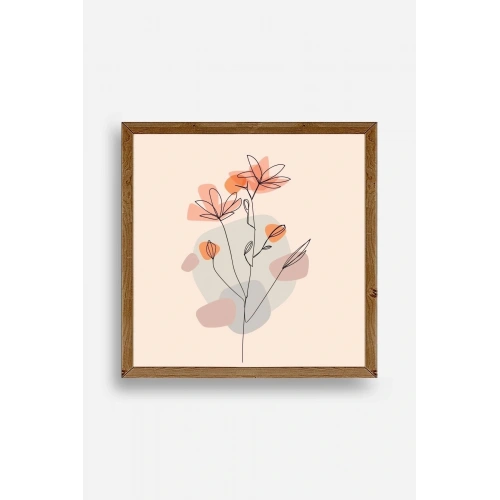 Çiçek Ahşap Çerçeveli Tablo 50 x 50