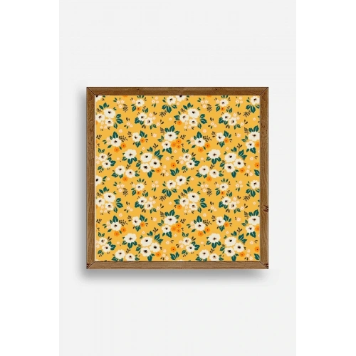 Çiçek Ahşap Çerçeveli Tablo 50 x 50
