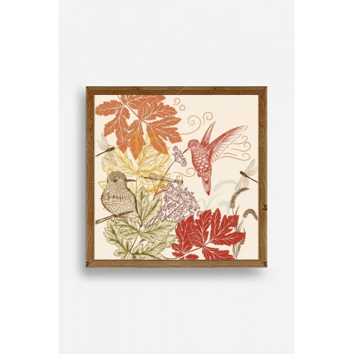 Çiçek Ahşap Çerçeveli Tablo 50 x 50