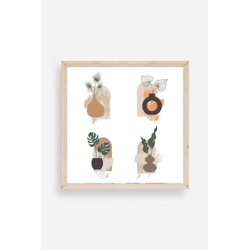 Çiçek Ahşap Çerçeveli Tablo 50 x 50