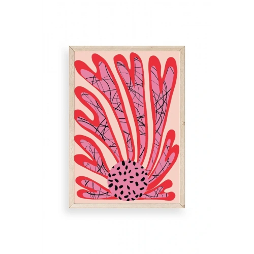 Çiçek Ahşap Çerçeveli Tablo 50 x 70